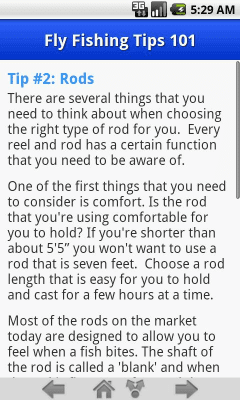 Screenshot of the application Fly Fishing Tips 101 - #2