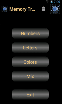 Screenshot of the application Memory Training by GRuV - #4