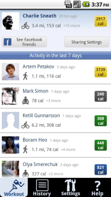 Screenshot of the application CardioTrainer - #7