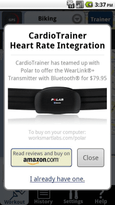 Screenshot of the application CardioTrainer - #8