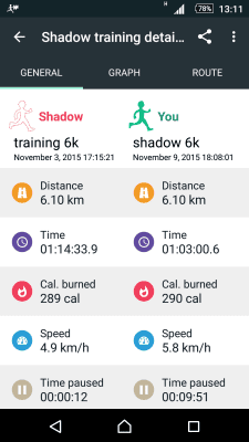Screenshot of the application WalkMate - #3