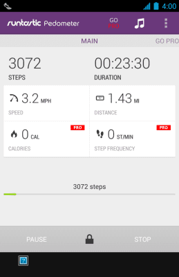 Screenshot of the application Runtastic Pedometer - #2