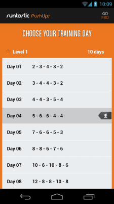 Screenshot of the application Runtastic Push-Ups Push-ups - #3