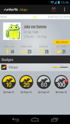 Screenshot of the application Runtastic Sit-Ups Press - #4