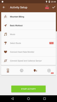 Screenshot of the application Runtastic Mountain Bike - #2