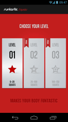 Screenshot of the application Runtastic Squats - #5