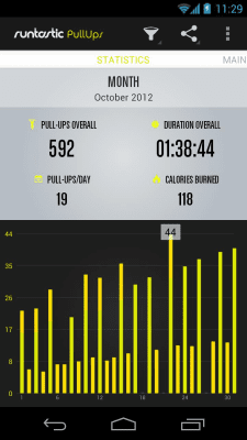 Screenshot of the application Runtastic Pull-Ups - #2