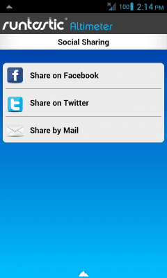 Screenshot of the application Runtastic Altimeter - #3