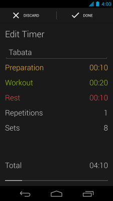 Screenshot of the application Runtastic Timer - #2