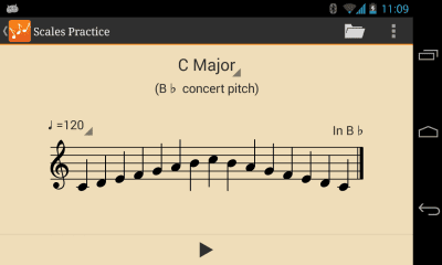 Screenshot of the application Scales Practice - #3