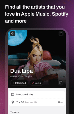 Screenshot of the application Songkick Concerts - #3