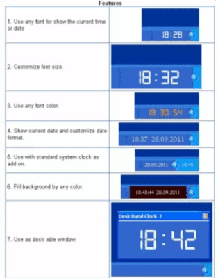Screenshot of the application Desk Band Clock-7 - #2