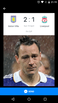 Screenshot of the application Tackl for Messenger - #5