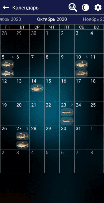 Screenshot of the application Fishing forecast - #5