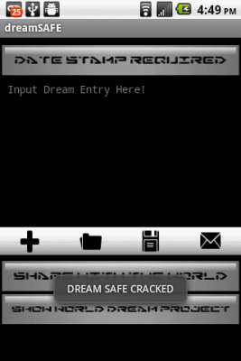 Screenshot of the application Dream Safe - #3