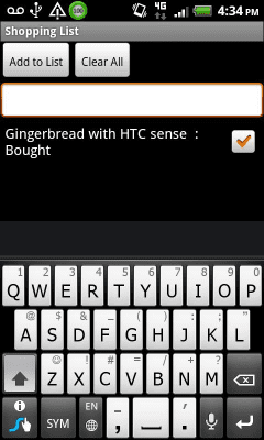 Screenshot of the application Quick Shopping List - #5