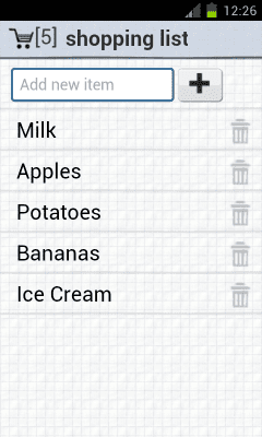 Screenshot of the application ExpertiseNetComs shopping list - #2
