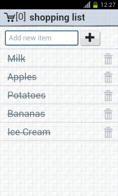 Screenshot of the application ExpertiseNetComs shopping list - #3