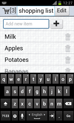 Screenshot of the application ExpertiseNetComs shopping list - #4