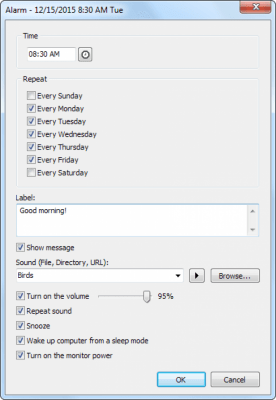 Screenshot of the application Free Alarm Clock - #2