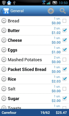 Screenshot of the application Pocket Shopping (trial) - #3