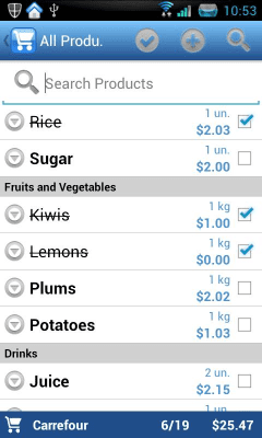 Screenshot of the application Pocket Shopping (trial) - #6