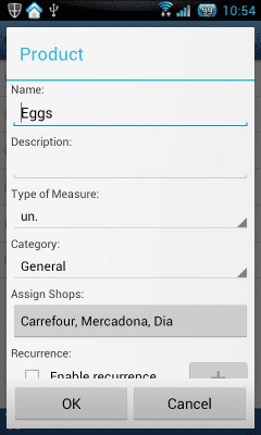 Screenshot of the application Pocket Shopping (trial) - #7