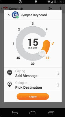 Screenshot of the application Glympse Keyboard - #2
