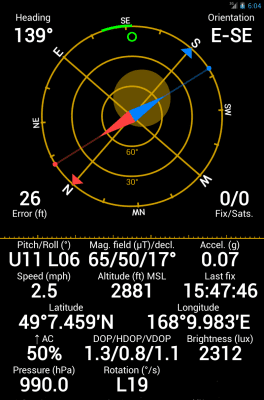 Screenshot of the application GPS Status & Toolbox - #9