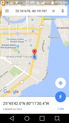 Screenshot of the application Simple GPS Coordinate Display - #2