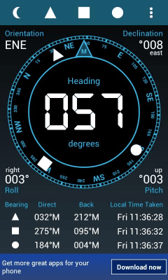 Screenshot of the application Digital Field Compass - #2