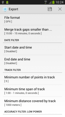 Screenshot of the application GeoLog - #2