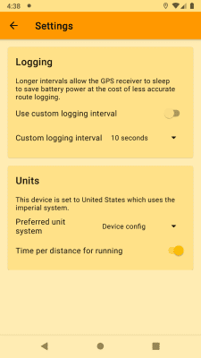 Screenshot of the application Open GPS Tracker - #8
