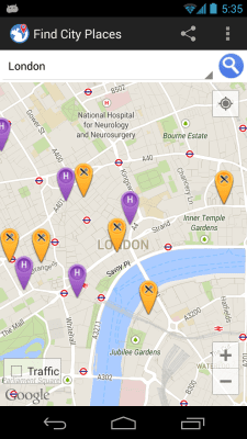 Screenshot of the application Find City Places - #2