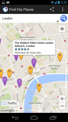 Screenshot of the application Find City Places - #4