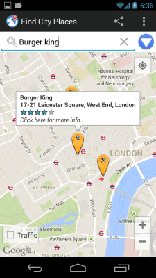 Screenshot of the application Find City Places - #6