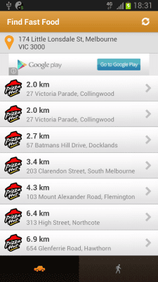 Screenshot of the application Find Fast Food (Food Locator) - #2