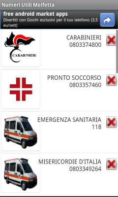Screenshot of the application Molfetta's usefull phone Num. - #3
