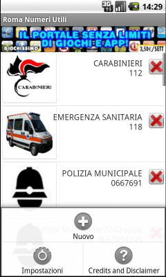 Screenshot of the application Rome usefull phone Num. FREE - #3
