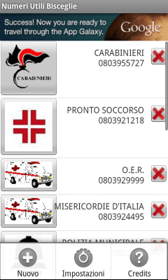 Screenshot of the application Bisceglie's usefull phone Num. - #4