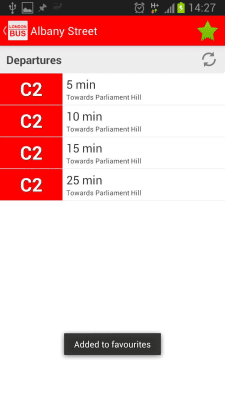 Screenshot of the application London Bus, Live bus status - #6