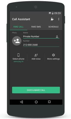 Screenshot of the application Fake Call & SMS - #3