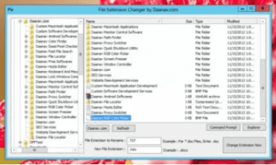 Screenshot of the application Daanav File Extension Changer - #3