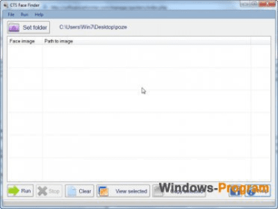 Screenshot of the application CTSFaceFinder - #2