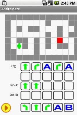 Screenshot of the application AndroMaze - #2