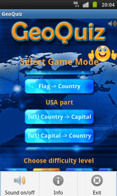 Screenshot of the application Geo Quiz - #3