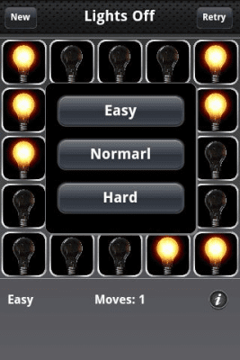 Screenshot of the application Lights Off - #2