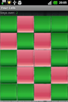 Screenshot of the application Four Cells (Lights Out) - #4