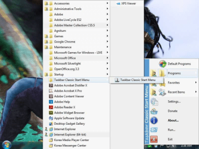 Screenshot of the application Taskbar Classic Start Menu - #2