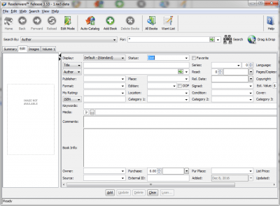 Screenshot of the application Readerware - #2